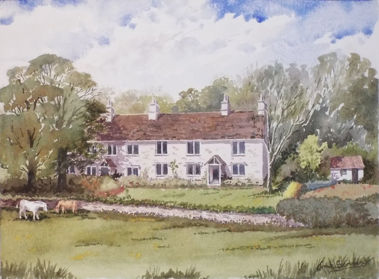 Watercolour - Weavers Cottages, Long Dean, Wiltshire